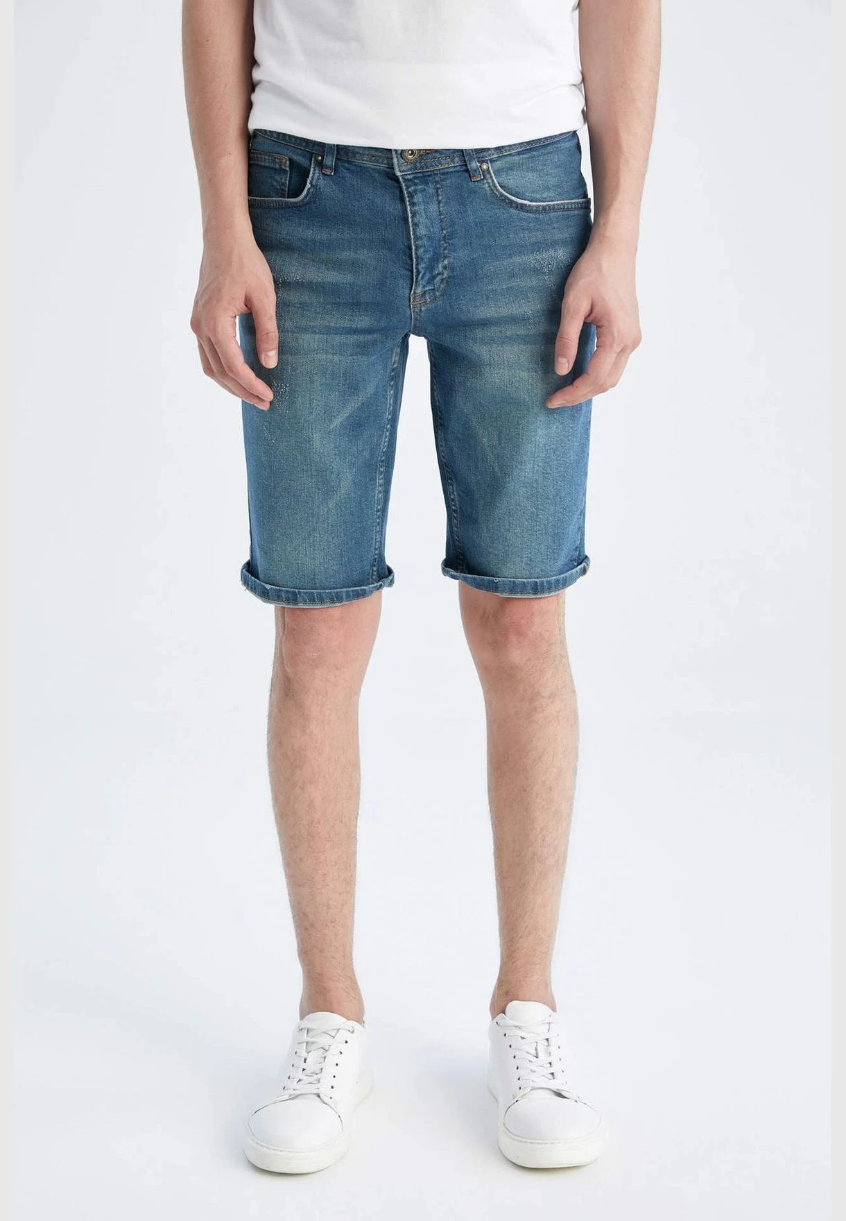 DeFacto Man Skinny Fit Denim Bermuda 3 DeFacto Man Skinny Fit Denim Bermuda