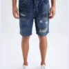 DeFacto Slim Fit Distressed Jean Short