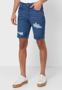 Distressed Denim Shorts
