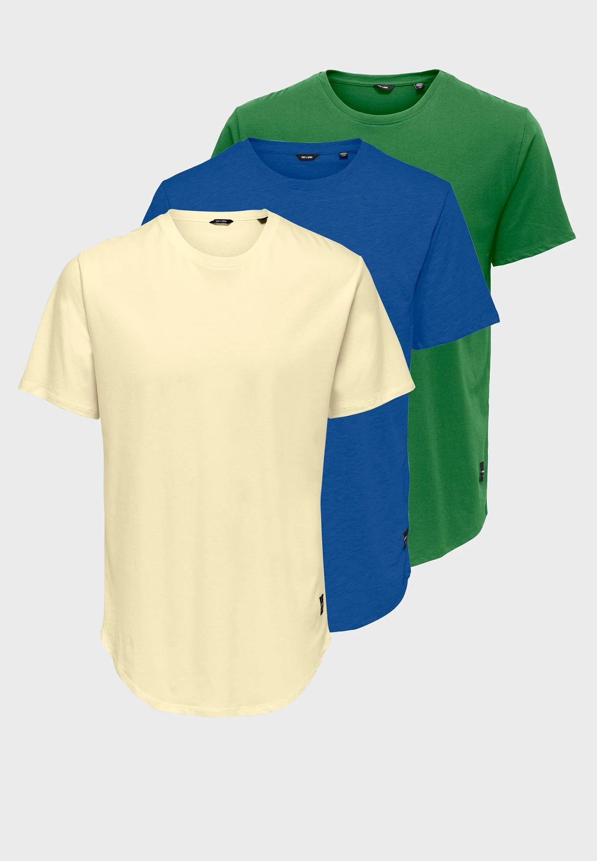 Only & Sons 3 Pack Essential Crew Neck T-Shirt 3 Only & Sons 3 Pack Essential Crew Neck T-Shirt