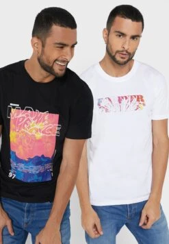 2 Pack Printed T Shirts