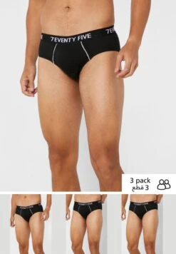 3 Pack Waist Band Hunk Briefs With Antibacterial Finish