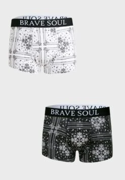 BRAVE SOUL 2 Pack Printed Branded Boxers