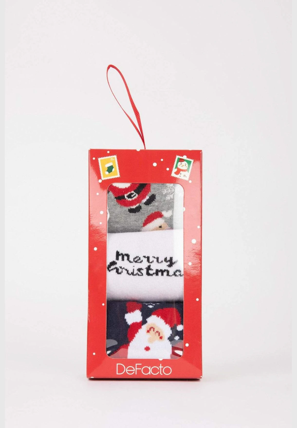 DeFacto 3 Pack Father Christmas Print Long Socks 3 DeFacto 3 Pack Father Christmas Print Long Socks