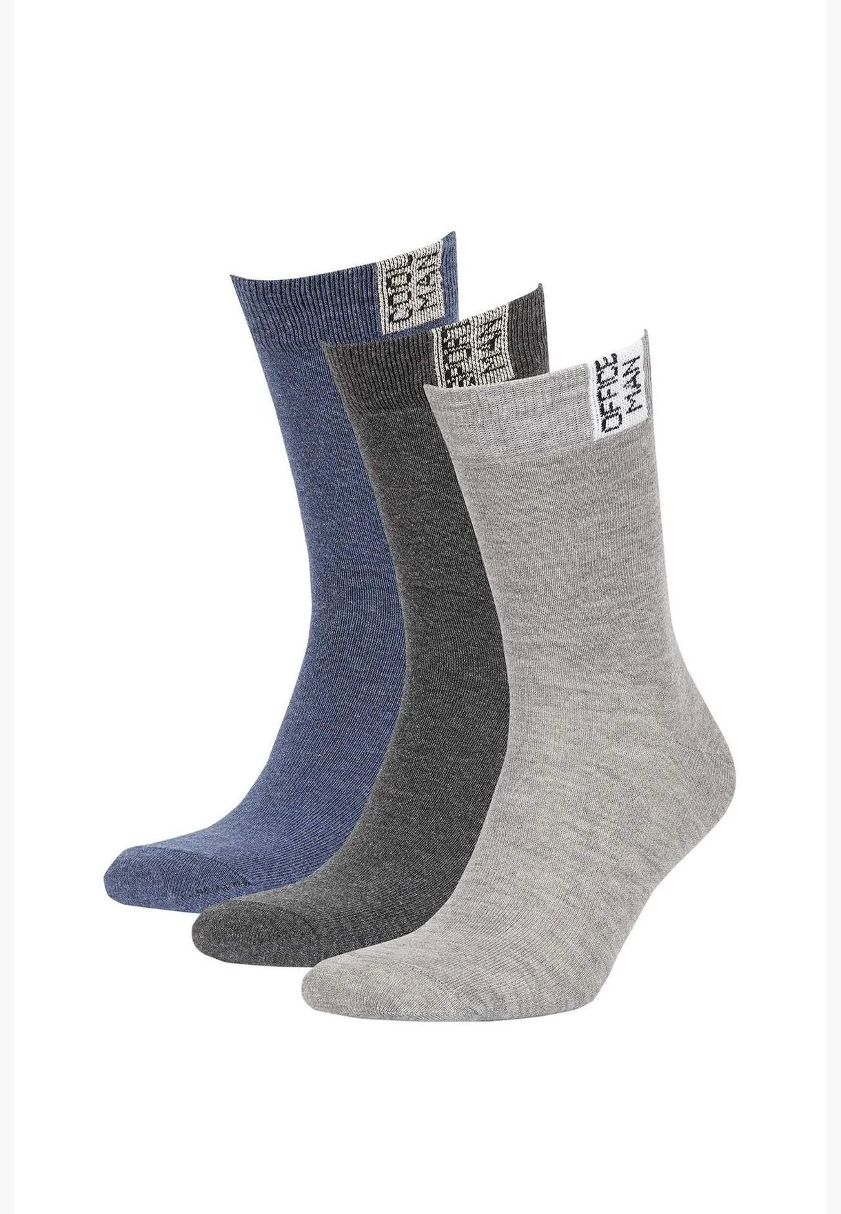 DeFacto 3 Pack Man Hıgh Cut Socks 3 DeFacto 3 Pack Man Hıgh Cut Socks