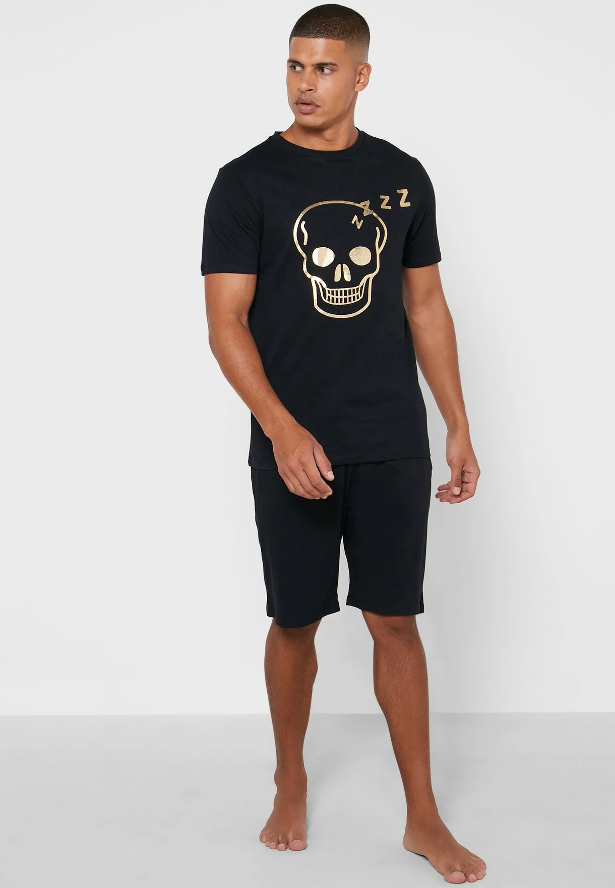 Metallic Skull Shorts Pyjama Set 3 Metallic Skull Shorts Pyjama Set