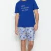 Trendyol Printed Crew Neck T-Shirt And Pajamas Set -Sport Apparel Shop 1 zoom desktop 855