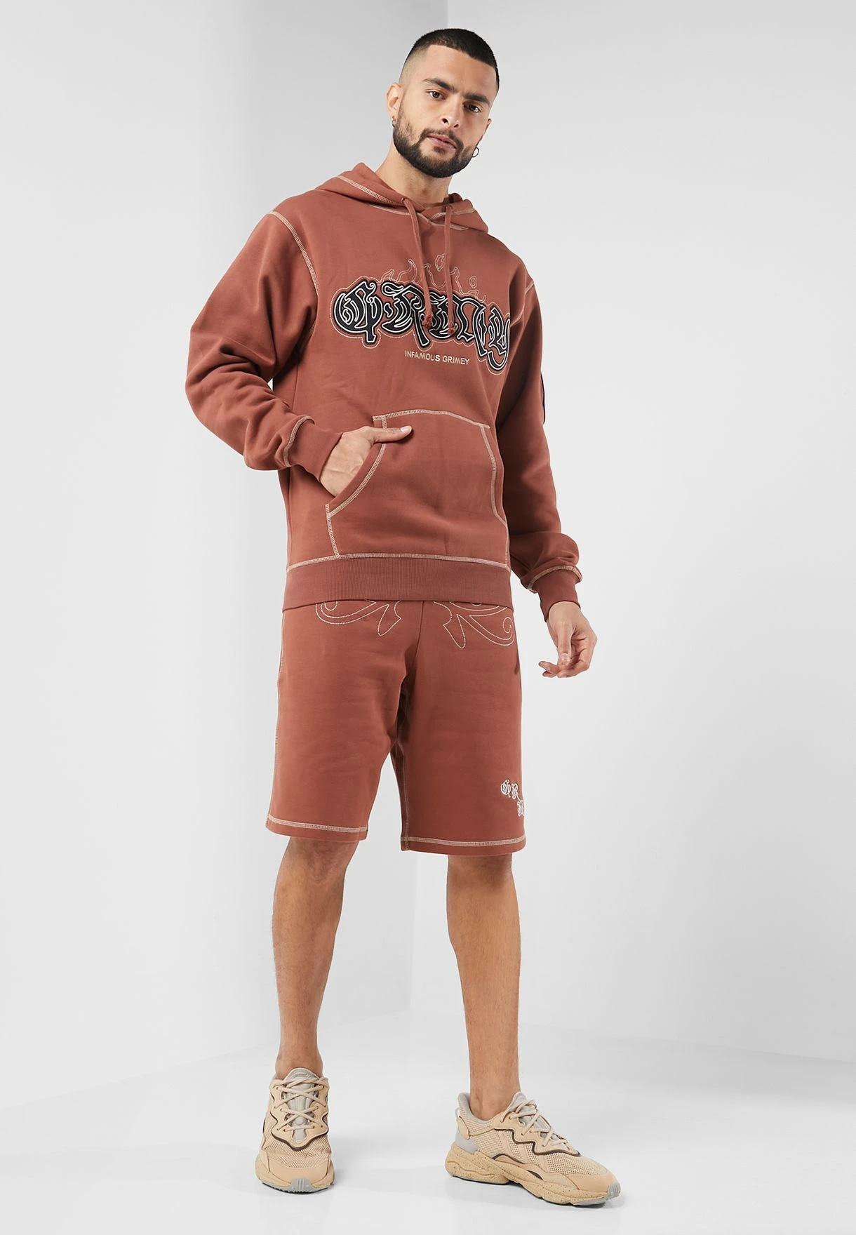 GRIMEY Fire Route Baggy Sweatshorts 4 GRIMEY Fire Route Baggy Sweatshorts - Image 2