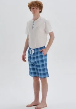 T-Shirt And Check Shorts Pyjama Set -Sport Apparel Shop 3 zoom desktop 777