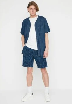 Trendyol Drawstring Printed Denim Shorts -Sport Apparel Shop 4 zoom desktop 244