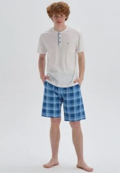 T-Shirt And Check Shorts Pyjama Set -Sport Apparel Shop 4 zoom desktop 712