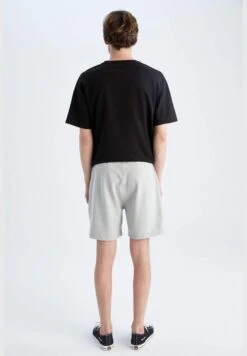 DeFacto Slim Fit Tie Waist Minimal Print Shorts -Sport Apparel Shop 8 zoom desktop 38